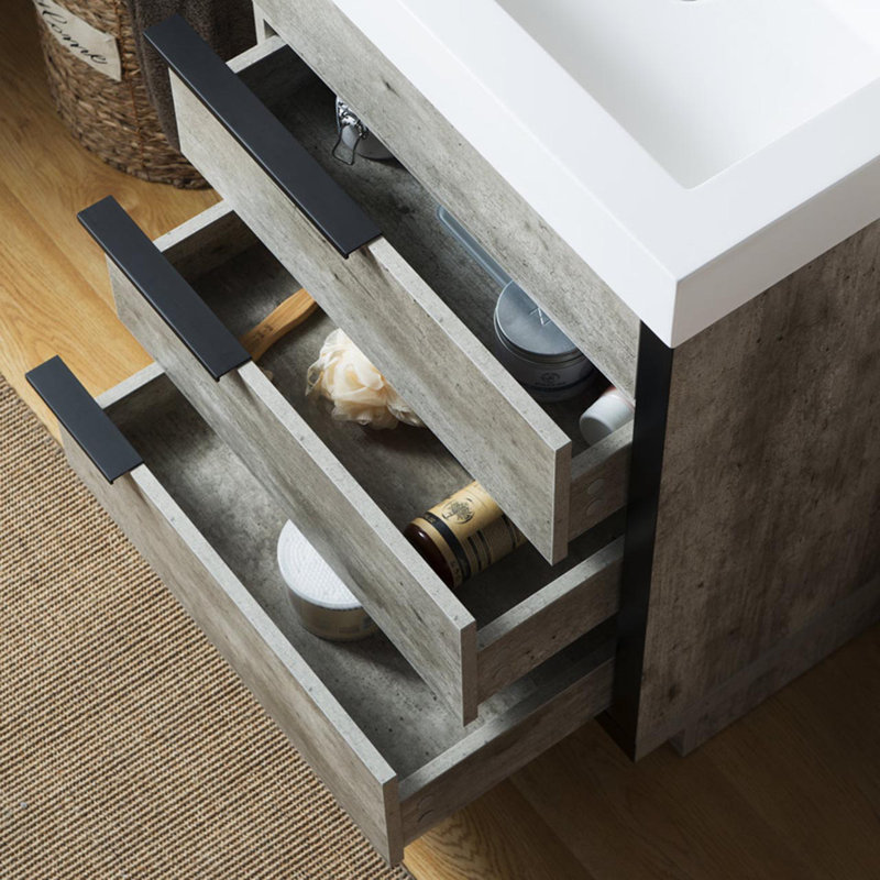 Ensemble de meuble-lavabo simple 24 po Siefert, Gris industriel