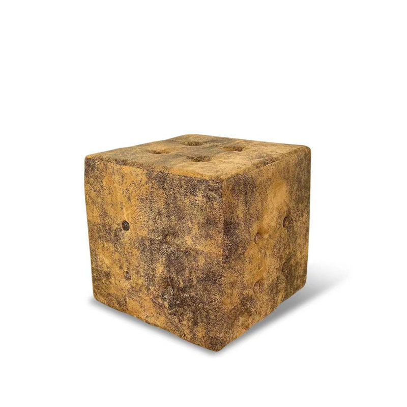 Velvet Ottoman, Gold/Black