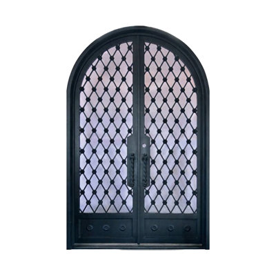 Royal Lattice Iron Arched Door