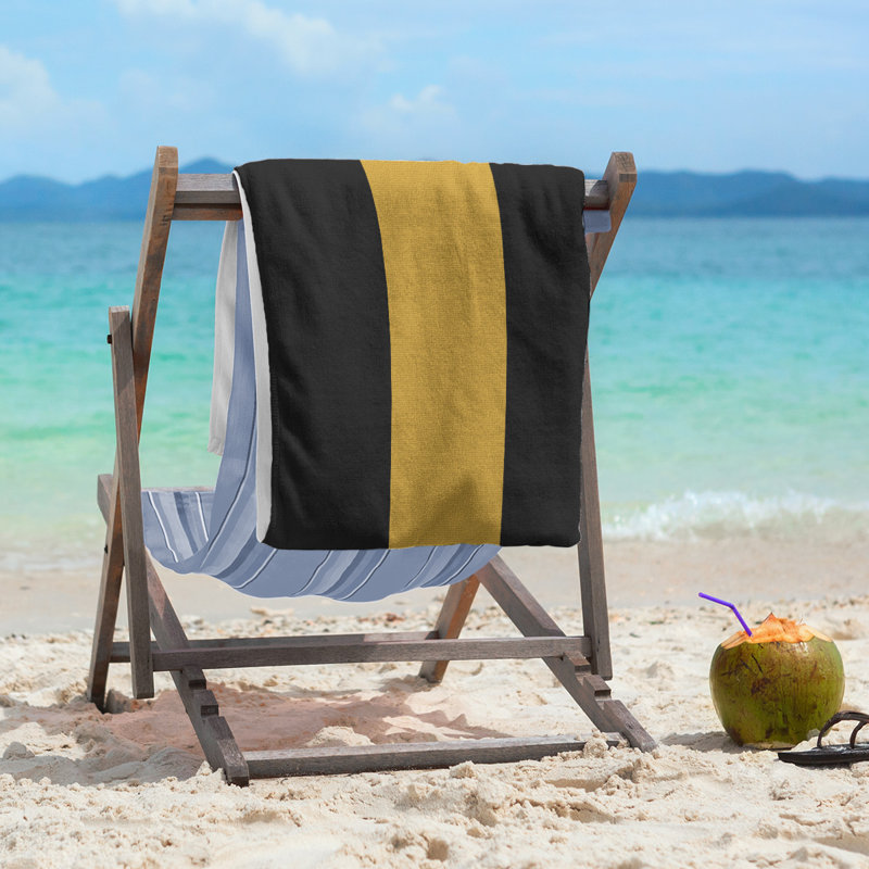 Beach Towel, Black/Dark Gold