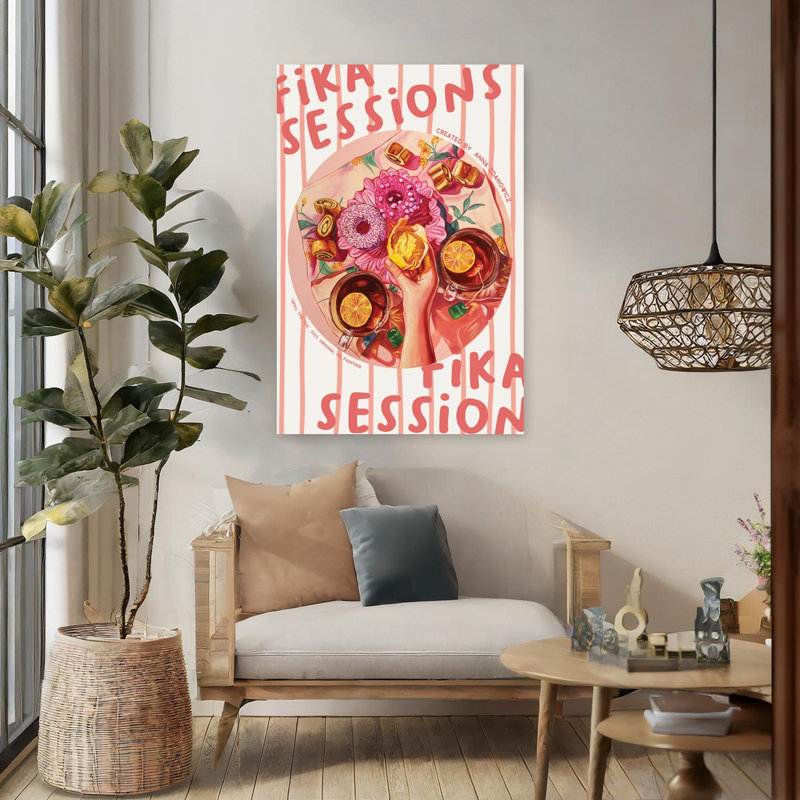 Art mural Cozy Fika Tea Time, H 48 po x l 32 po