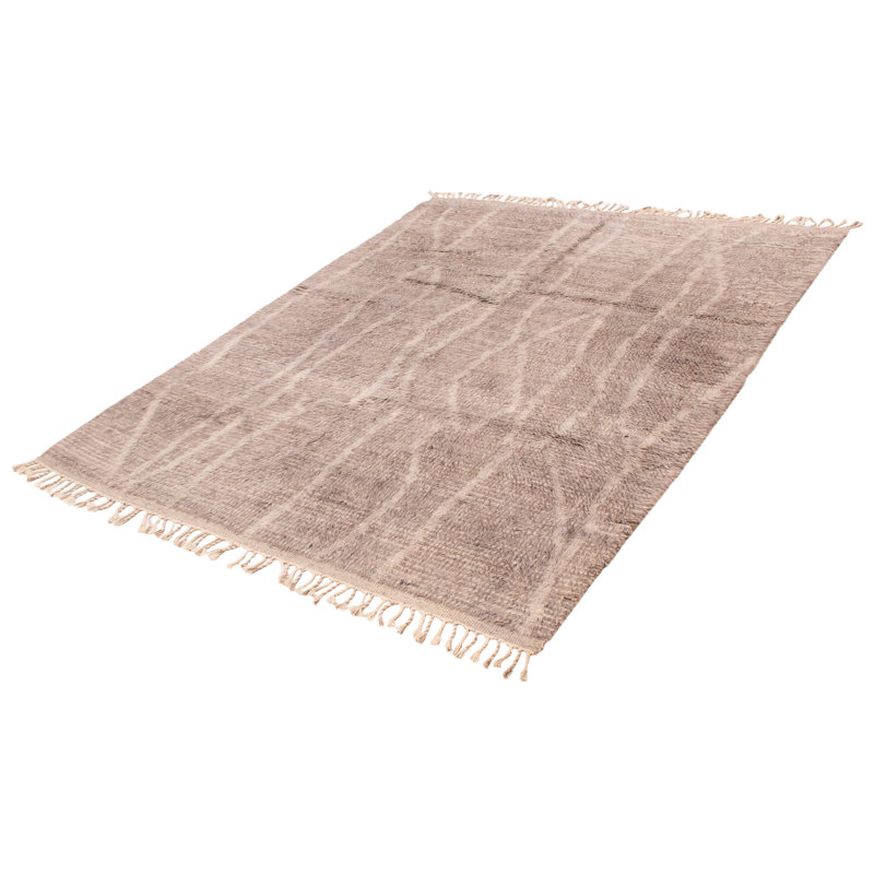 Tapis unique en laine gris nouvel âge 8 pi 0 po x 10 pi 1 po Grogan