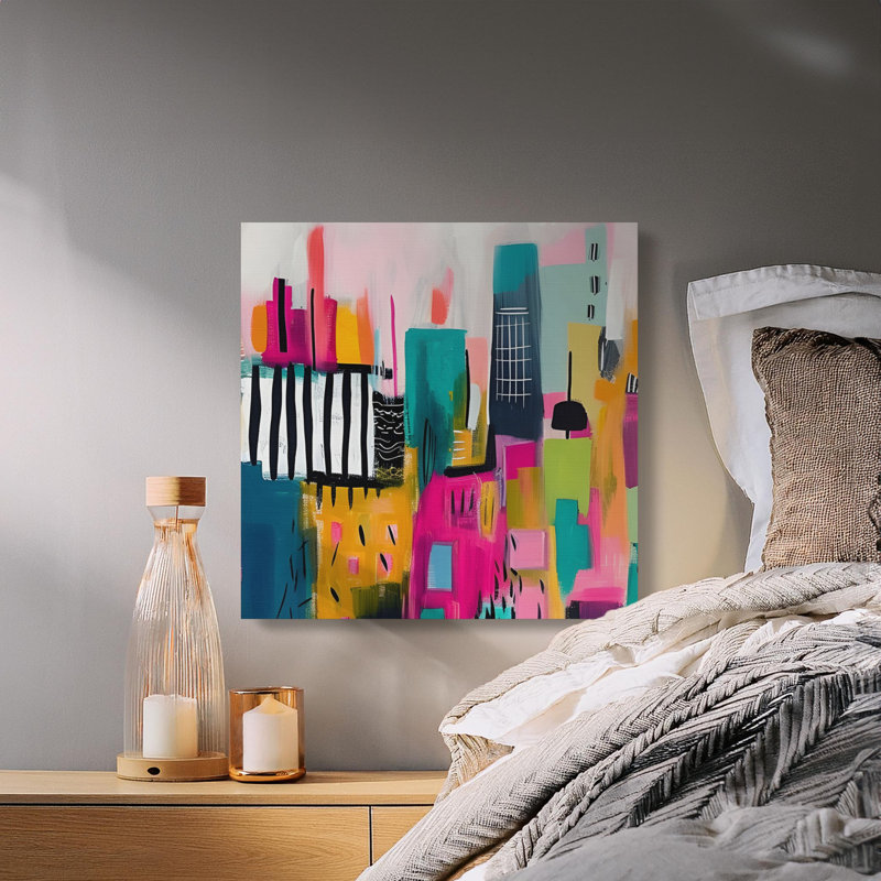 Abstract Cityscape Wall Art, Buildings Canvas Print, Modern Art Home Decor, Ready to Hang Art, Multiple Sizes Available