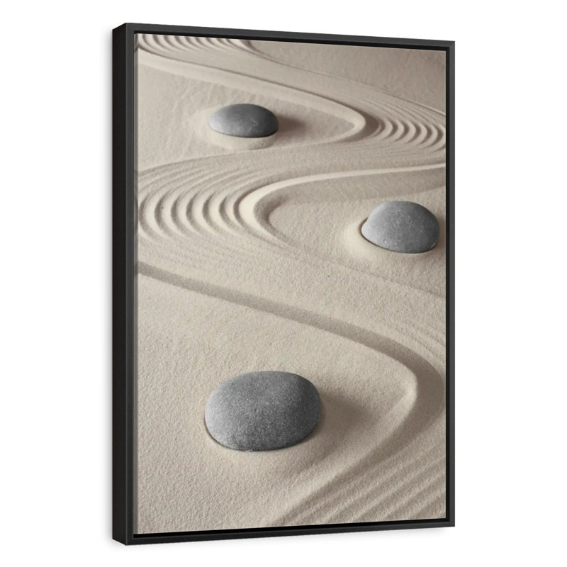 Zen Garden Balance, 25" X 37", Floating Frame Black