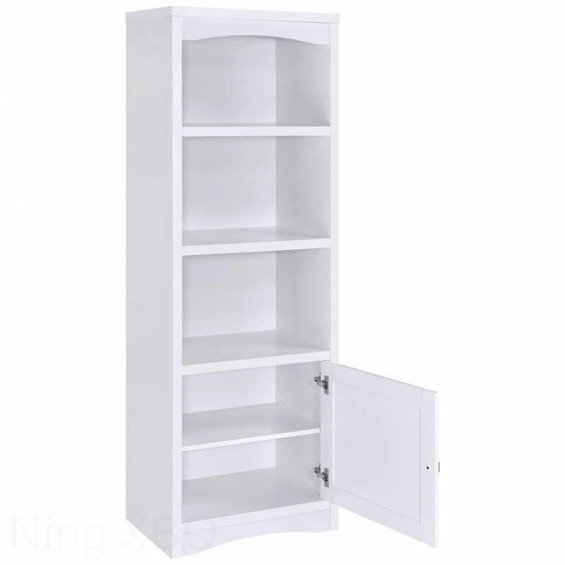 Tour média en bois d'ingénierie à 3 tablettes, Blanc