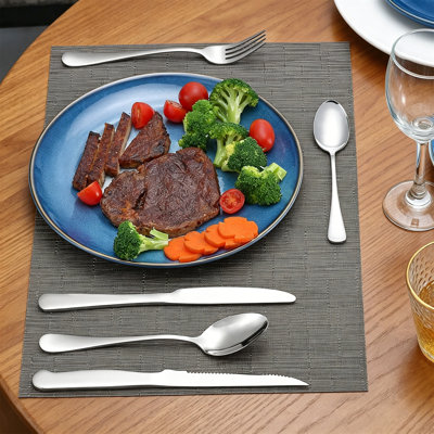 20 Piece Silverware Set Service For 4, Food Grade Stainless Steel Flatware Cutlery With Steak Knives, Mirror Polished