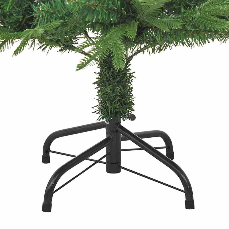 Artificial Pre-lit Christmas Tree with Ball Set, Green/Black, 120cm H