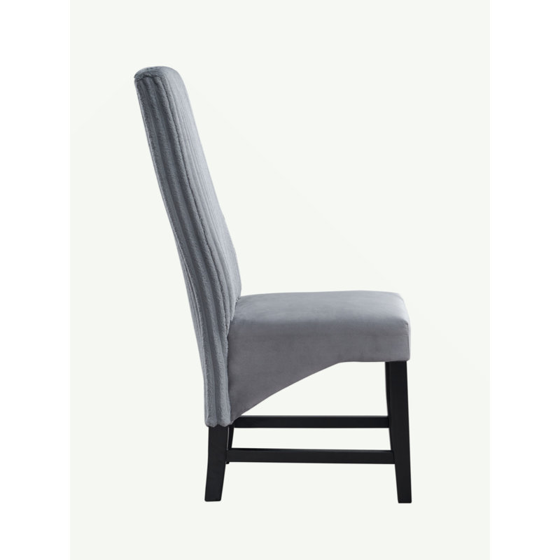 Ensemble de 2 chaises d'appoint en velours côtelé gris Kini