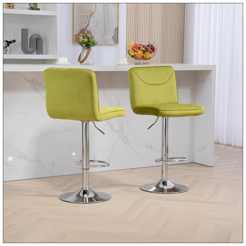 Tabouret de comptoir Daelin, Olive / argent