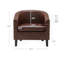 Cohmer 28.74" Wide Accent Barrel Chair, Modern Faux Leather Tub Club Chair Upholstered Armchair with Gold Nail Head Trim-1517470775