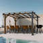 10 pi. L 12 pi. Pergola d'extérieur, abri de jardin en bois pour soutenir les plantes grimpantes, jardin, patio, cour arrière, terrasse, brun