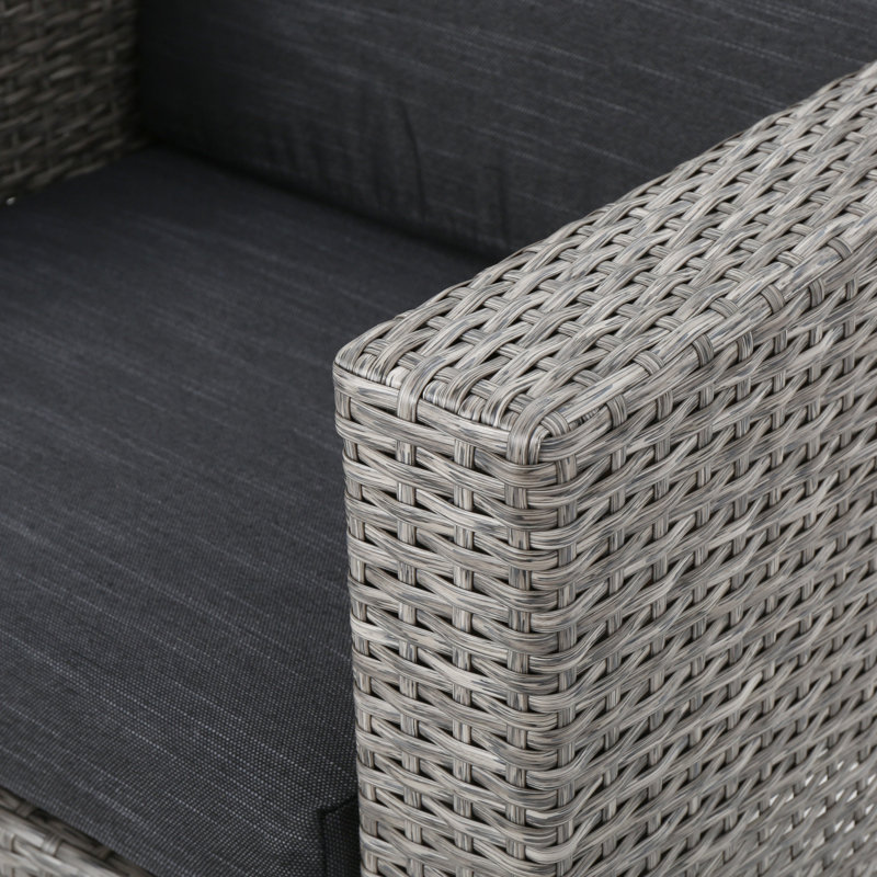 4 pièces de confort extérieur avec coussins en PE, en fer et en mélange