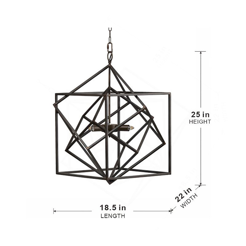 3 - Light Metal Chandelier, Hanging Light Fixture With Adjustable Chain For Kitchen Dining Room Foyer Entryway, Bulb Not Included