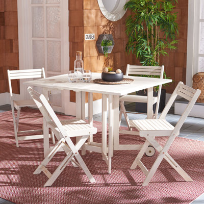 Laoise 4 - Person Acacia Wood Patio Dining Set with Rectangular Table