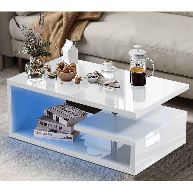 Aubreyann High Gloss Coffee Table With Storage