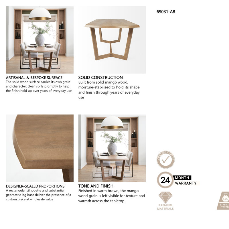 Denver Solid Wood Dining Table