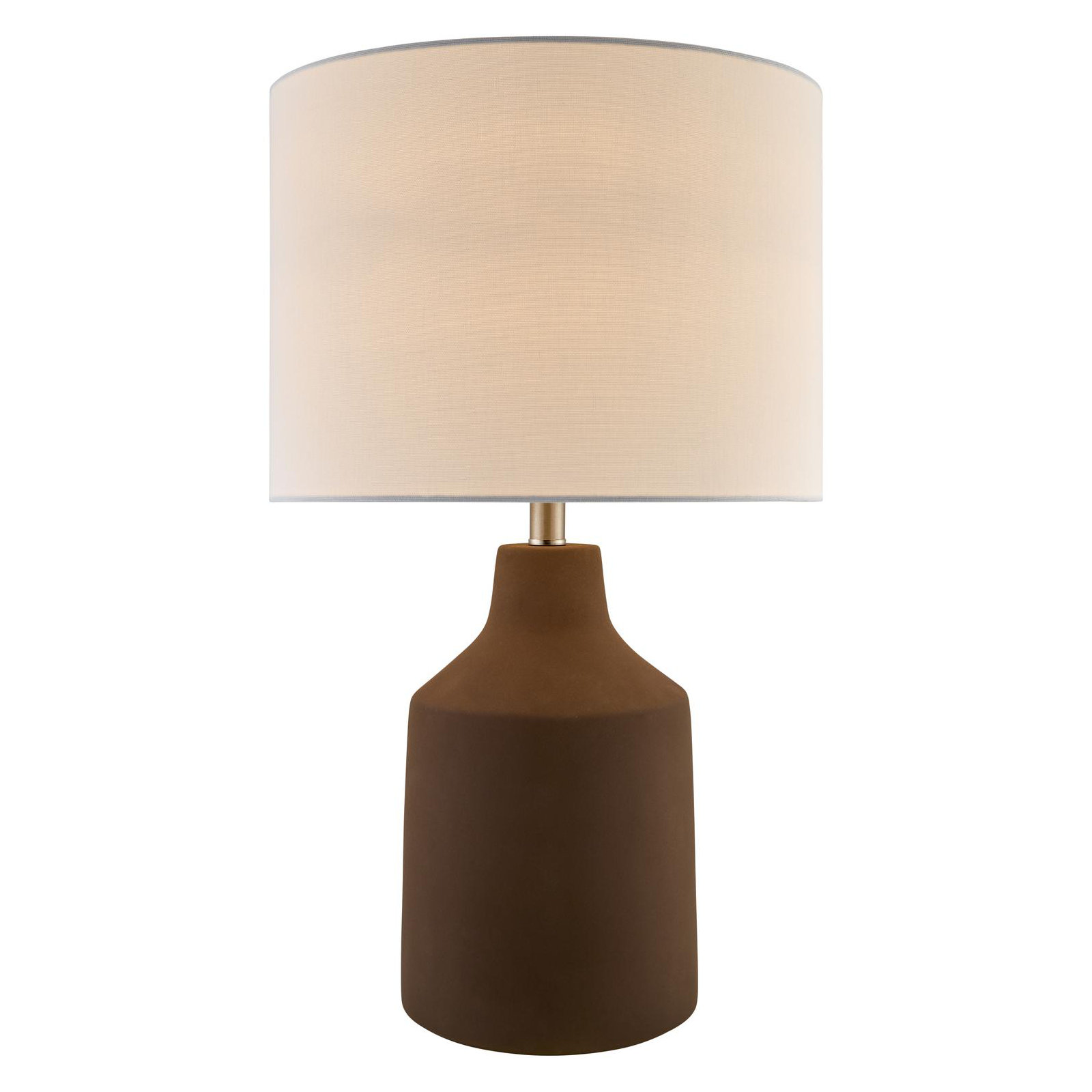 Lockwood Concrete Table Lamp with Linen Shade , Brown, White