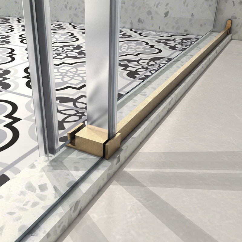 6076 portes de douche 6076 en acier inoxydable brossé avec une fonction de fermeture en douceur réglable et un nettoyage facile
