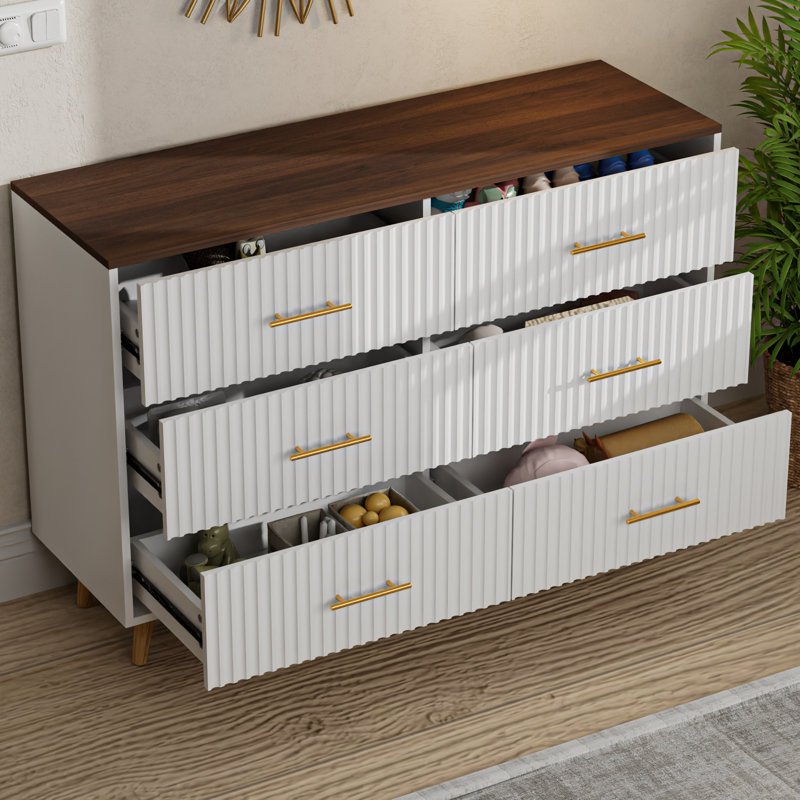 6 - Drawer 47.24 '' W Dresser, White