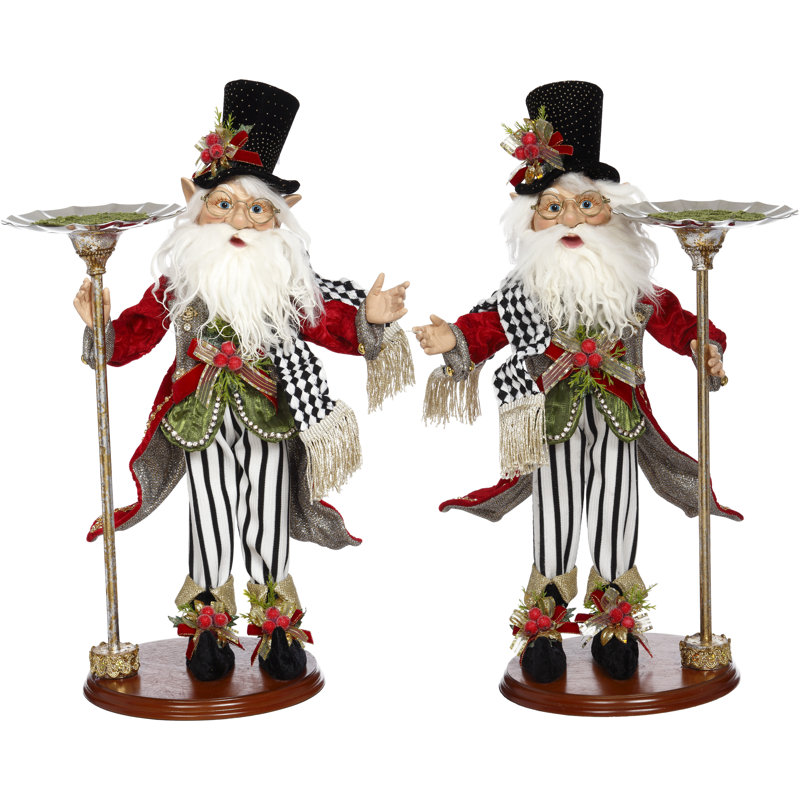 Elves With Candleholder,  19.5 Inches Set Of 2