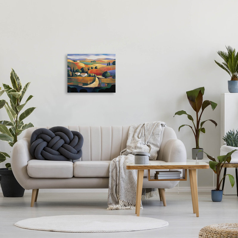Art moderne sur toile campagne moderne par Janine Clarke, L 20 po x H 16 po