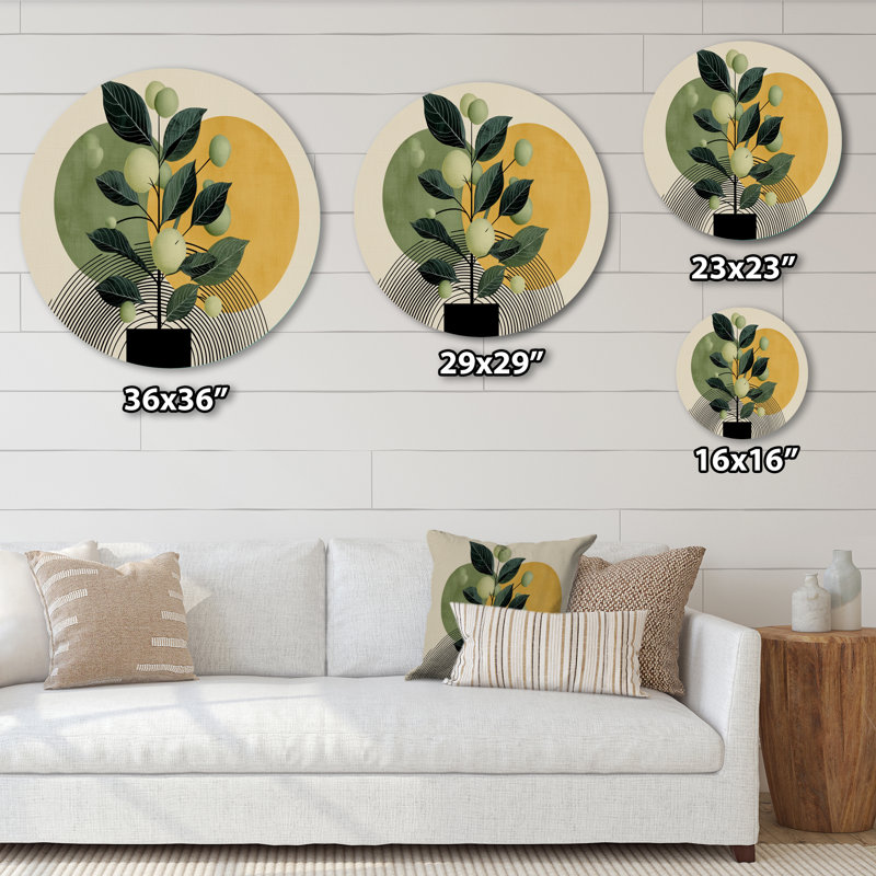 Décoration géométrique bohémienne verte et noire - Abstract Botanicals, L 23 po x H 23 po