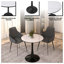 Table de salle à manger ronde Bristol 24 po avec plateau en pierre frittée et base en acier inoxydable-837977067-838330861