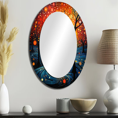Miroir mural ovale traditionnel pointillé II