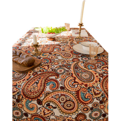 70.9 Inch Retro Thickened Cotton-Linen Fabric Tablecloth