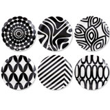 French Bull 6-Piece 6.5" B&W Appetizer Plate