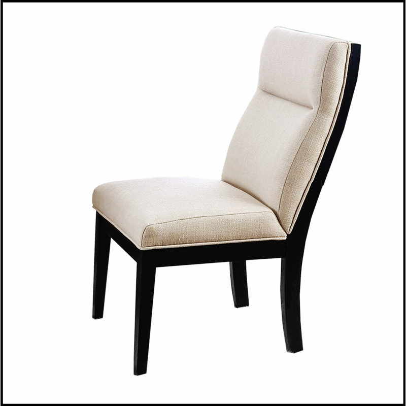 Ensemble de 2 chaises de salle à manger rembourrées en tissu beige et confortable et élégant pour les salles à manger modernes
