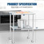Table de travail en acier inoxydable de 24 po x 30 po avec tablettes réglables pour roulettes pour la cuisine, l'extérieur, le restaurant, l'hôtel et le garage