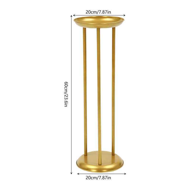 Présentoir à fleurs dorées 6 pièces, H 23,6 po x l 7,87 po x P 7,87 po
