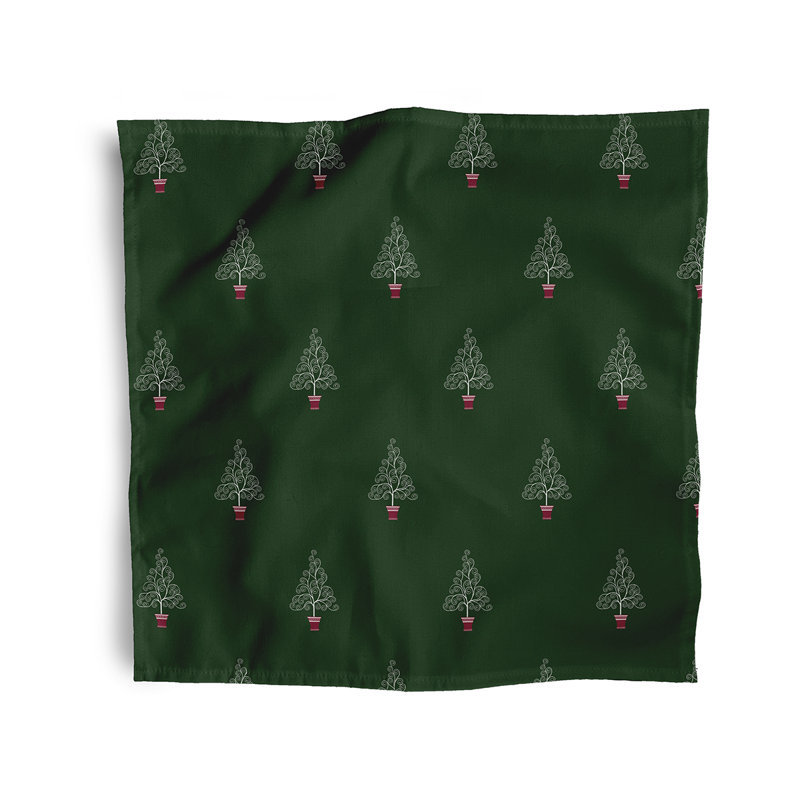 Chamise Polyester Patterned Napkins, Green