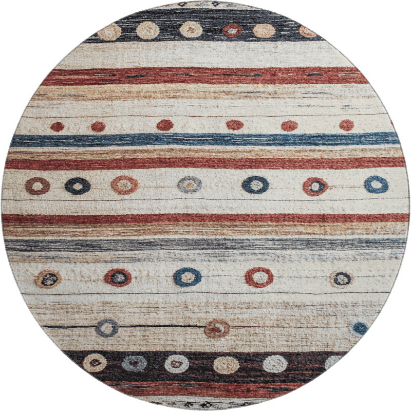 Premium Machine Washable Millbrook AMF1964 Stripes Rug, Round 8'