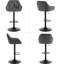 Novi Swivel Upholstered Adjustable Height Counter Stool with Metal Frame-1400613480