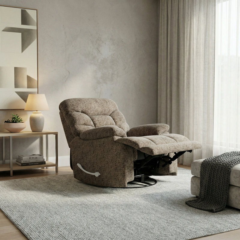 Fauteuil inclinable et oscillant Alaska Earth , Tissu beige