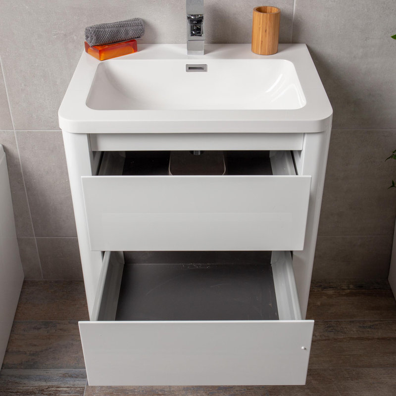 Senah 590 mm Freestanding Single Vanity with Integrated Basin