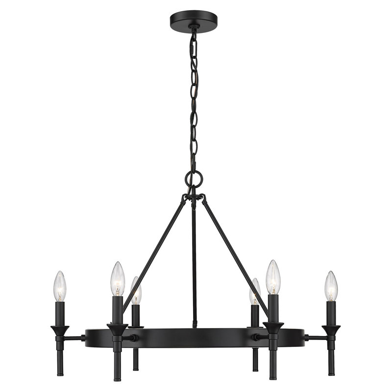 Liskeard 6 - Light Dimmable Empire Chandelier, No Shade