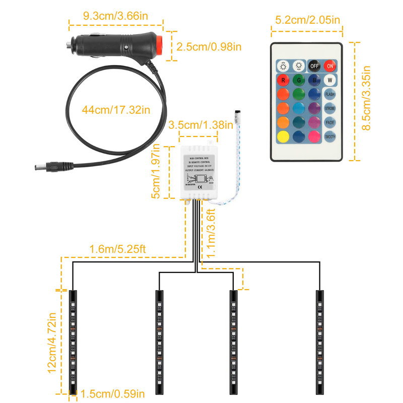 Mini guirlande lumineuse DEL enfichable 63 po Sharbel