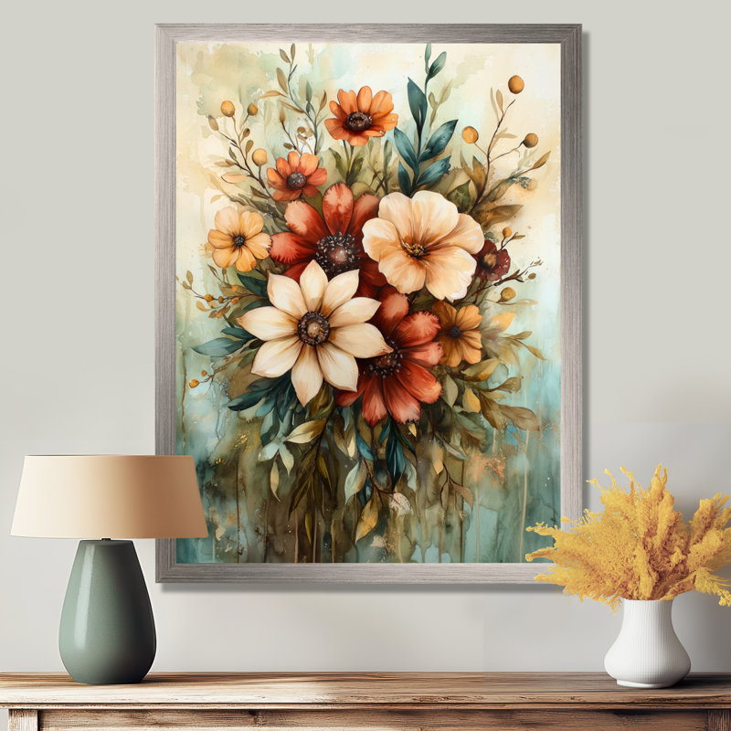 Goodridge - salon d'art mural floral, H 32 po x l 16 po, Reproduction encadrée d'une seule photo, Argent argent