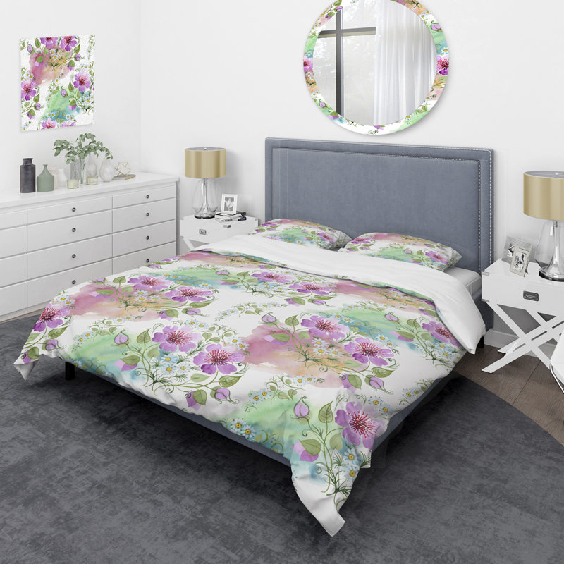 Ensemble de housse de couette Mauve, Housse de couette pour très grand lit et 2 très