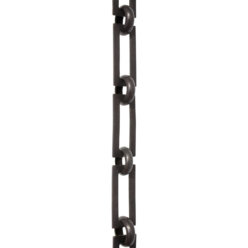 Lustre décoratif rectangulaire en forme de chaîne ou de chaîne de 3 pi, Noir bronzé à l'huile