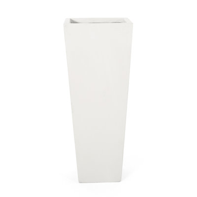 Tapered Magnesium Oxide Planter For Outdoors - 13.18In L X W 33.03In H, Matte White, Elevate Your Outdoor Space, No Assembly In White 13.18 33.03, Oxide, Create A Stunning Patio,