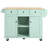 Mobile Kitchen Island Cart With Drop-Leaf Rubberwood Top, 3 Drawers, Cabinet Storage, Spice & Towel Racks, 5 Wheels, Mint Green-1451727303