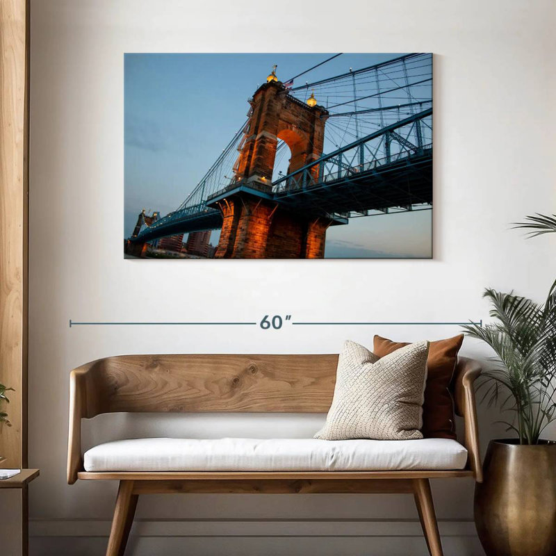 Lilie Illuminated Roebling Bridge, 30" H x 45" W