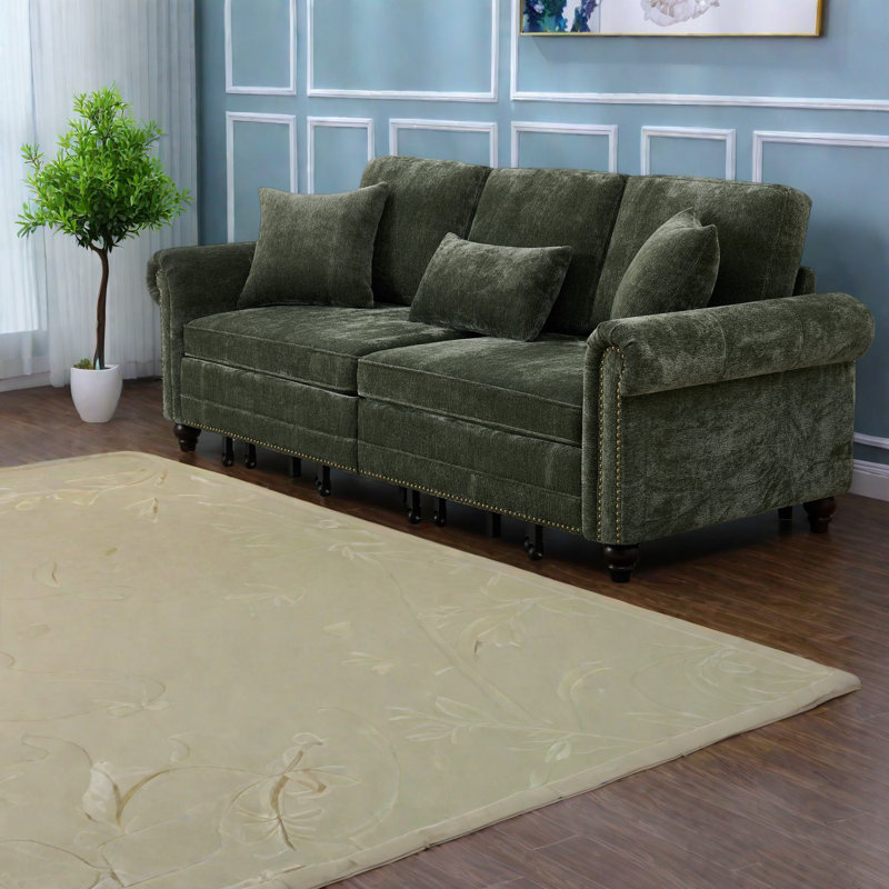 In 1 Convertible Sofas, Chenille Modern Sleeper For Home Office