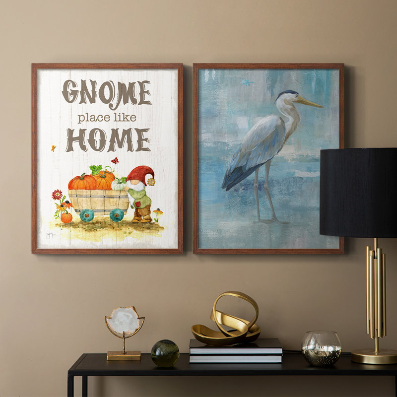 Gnome Place - reproduction encadrée de qualité supérieure - prête à être accrochée - aucun clou requis - aucun clou requis