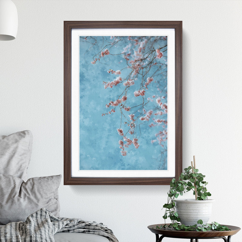Beautiful Pink Cherry Blossom - Picture Frame Graphic Art Print, 33cm H x 24cm W x 2cm D, Walnut Framed