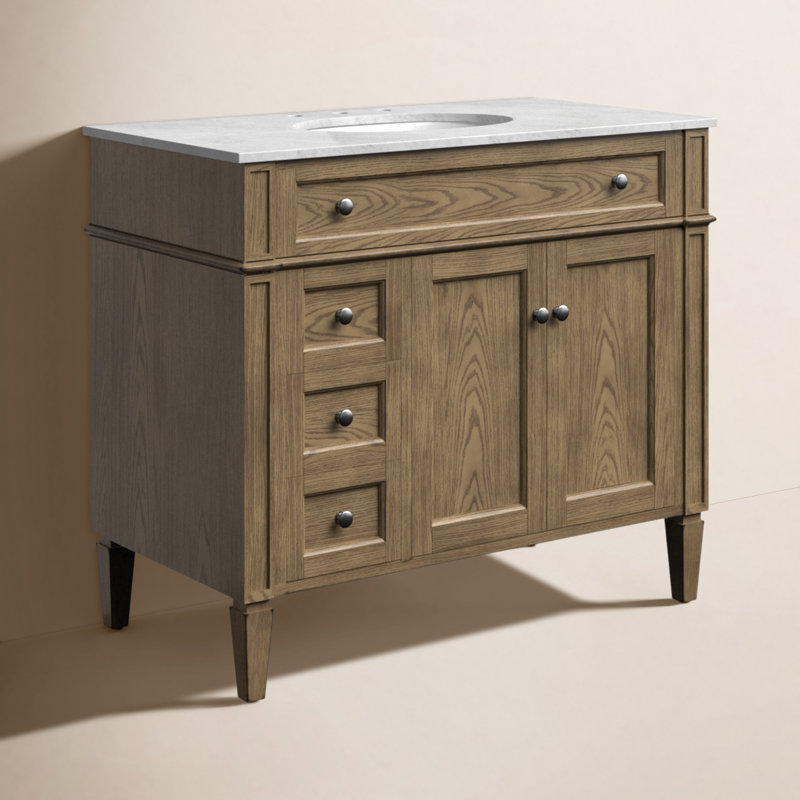 Ensemble de meuble-lavabo simple 40 "Rivers, Bois flottant
